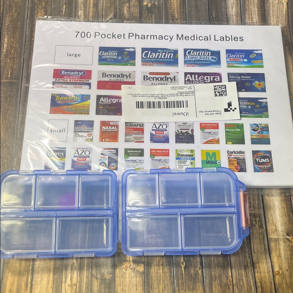 Pill Organizer Case Medicine DIY Pocket Pharmacy Medicine Labels (700 Stickers)